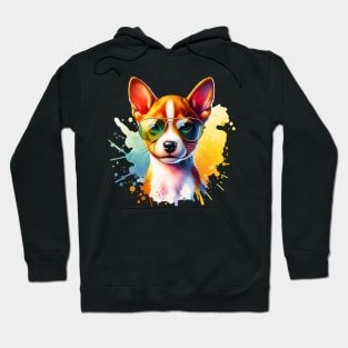 Watercolor Basenji Puppy Hoodie